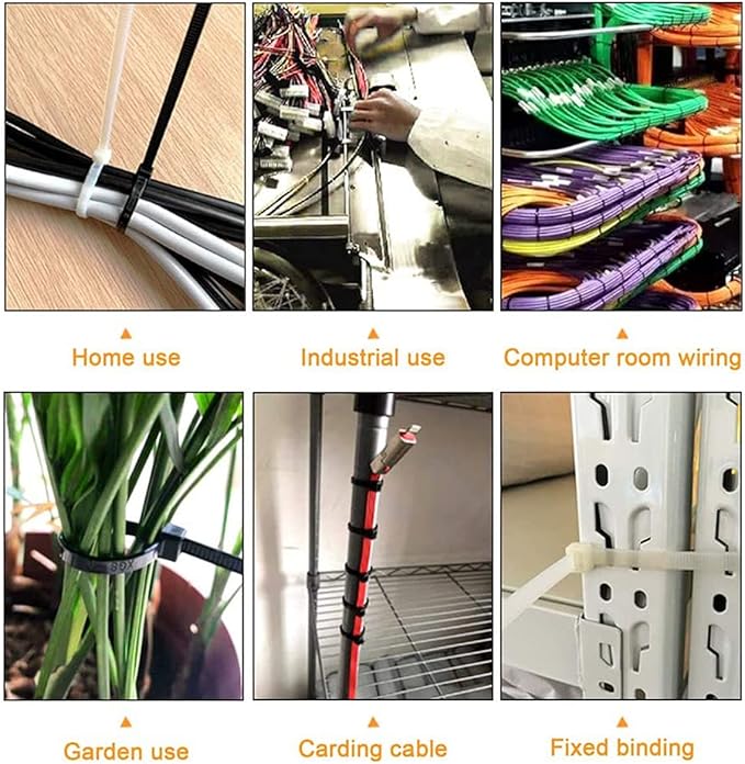 GOONSDS 750 Pcs Zip Tie Kit, Tie Wraps Self-Locking Colored Nylon Zip Ties for Indoor and Outdoor Multi-Purpose Electriduct Cable Wire Tie & Adjustable Zip Strap