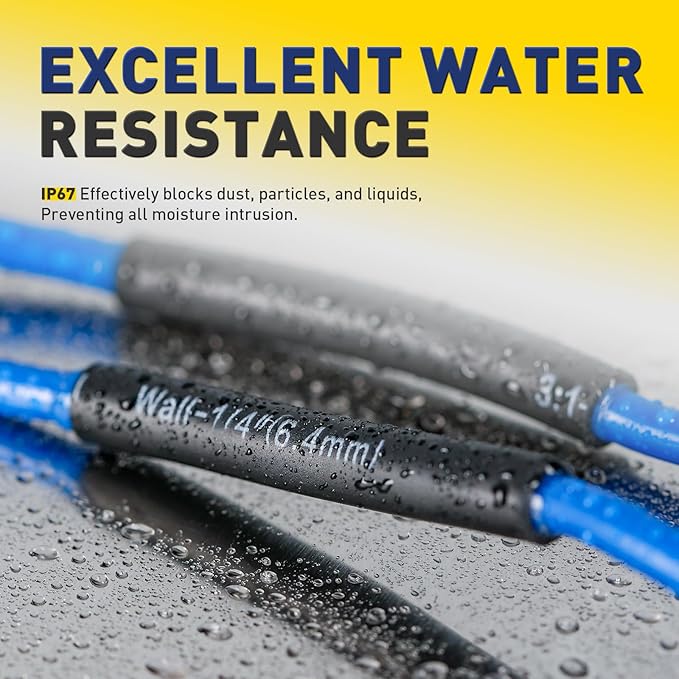 haisstronica 3:1 Heat Shrink Tubing, Shrink Ratio Adhesive Lined Marine Grade Heat Shrink Tube for Home, Automotive and Industrial (Blue) 65FT 1inch