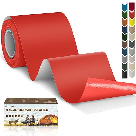 3x79 Inch Nylon Repair Patch Nylon Repair Tape Self Adhesive Fabric Tapes Outdoor Camping Gear Fabric kit for Tent, Umbrella, Down Jackets, Sleeping Bag, Knapsack（Orange）