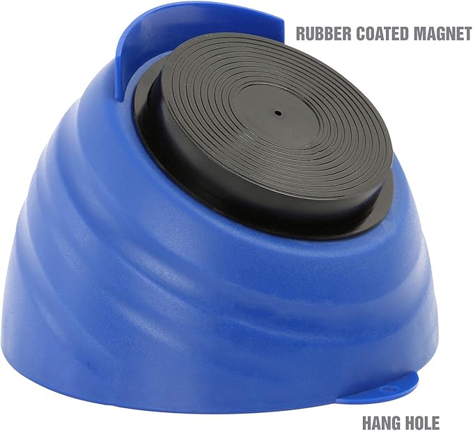 OEMTOOLS 25334 Blue Magnetic Nut Cup, Curved Magnetic Parts Tray Holds Up to 5 Pounds, Attaches To Metal Surfaces, Multi-Use Nuts And Bolts Organizer Made From Durable ABS Plastic