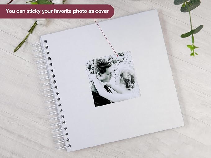 potricher 10 x 10 Inch DIY Scrapbook Photo Album 80 Pages Thick Kraft Blank - Image 2