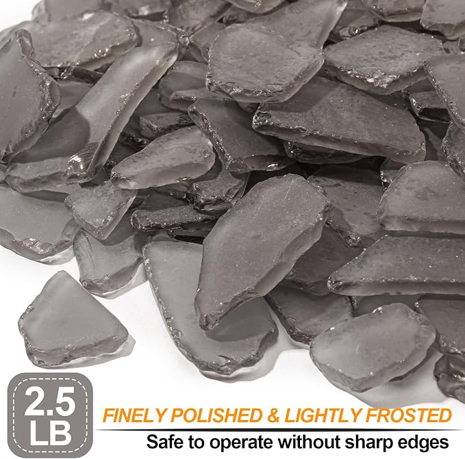 Keedolla Black Sea Glass for Crafts - 40 OZ Flat Frosted Seaglass Pieces - Image 2