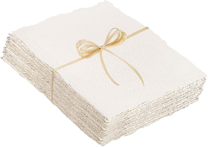 50 Sheets Watercolor Paper 4 x 6inch, 300 GSM Deckled Edge Paper Rough/Textured by Prudiut