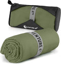 VENTURE 4TH Quick Dry Towel. Microfiber Travel Towel Ideal for Camping, Hiking, Backpacking, Gym. Lightweight & Fast Drying Travel Towels for Body. Compact & Easy to Pack - Army Green Large