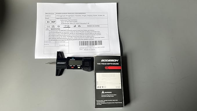 GODESON Digital Tyre Tread Depth Gauge UK,0-25.4 Mm Inch Tyre Guage Digital with Large LCD Display and Tire Tread Depth Measuring Tool for Cars,Trucks,Moto
