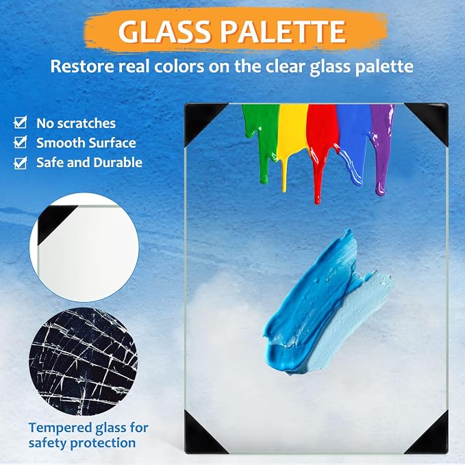 Glass Palette for Oil Painting, 12 x 9 Inches, Ultra Clear, Watercolor - Image 3