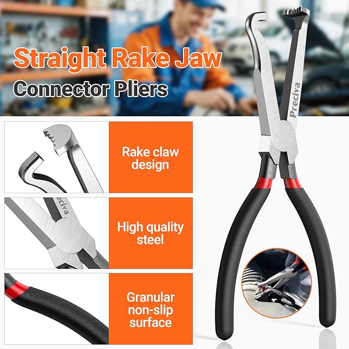Preciva 3 PCS Electrical Disconnect Pliers, Electrical Connector Pliers for Cars, Automotive Electrical Plug Connectors, Automotive Wire Locking Push Tab