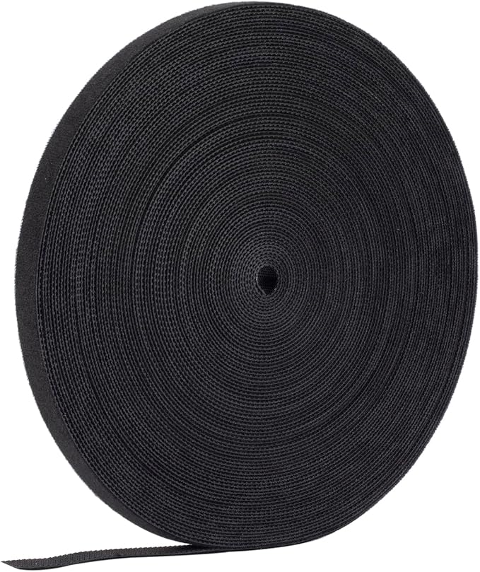 Cable Ties Reusable Straps Cable Wire Management Roll Black Fastening Double Sided Hook and Loop Tape (1/2inch)