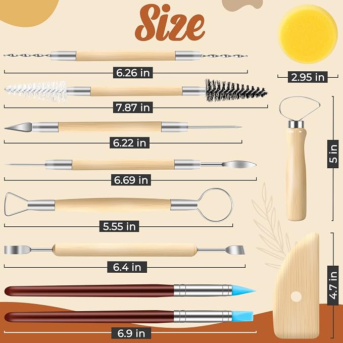Jetmore 35 Pack Clay Tools Kit, Pottery Tools & Sculpting Tools, Polymer - Image 2