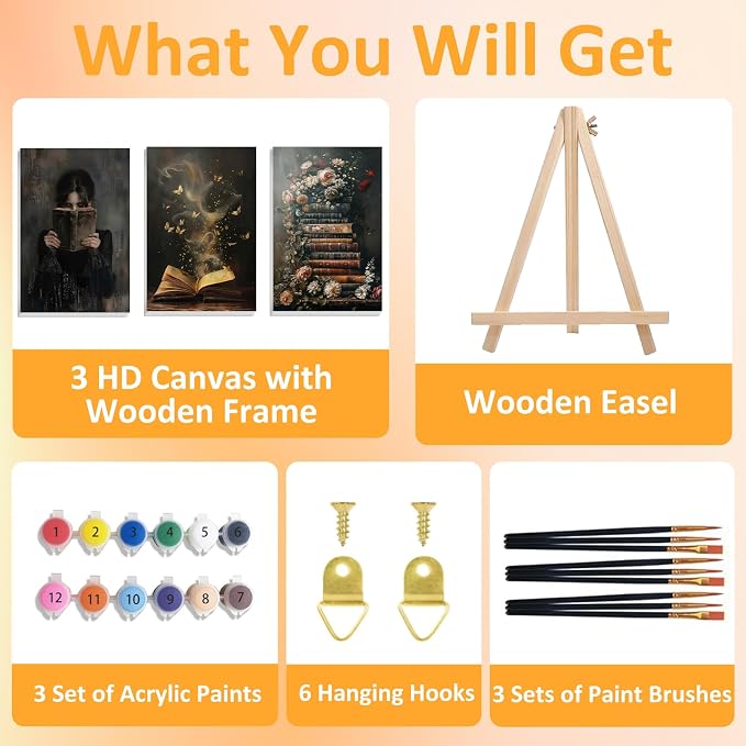 Mandun 3 Pack Paint by Numbers Kit - Image 4