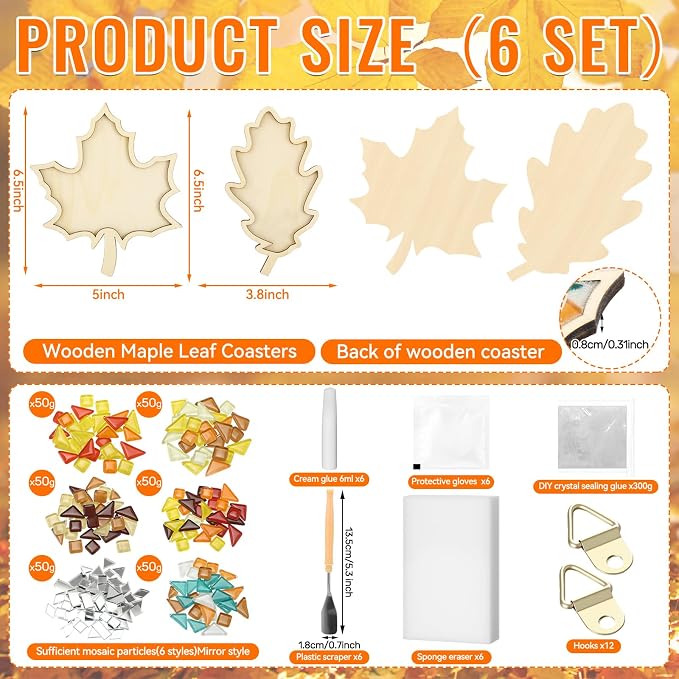 Honeydak 6 Sets DIY Glass Mosaic Tiles - Image 2