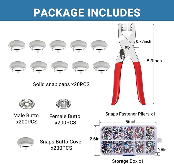 100 Sets Pearl Snap Buttons - Image 2