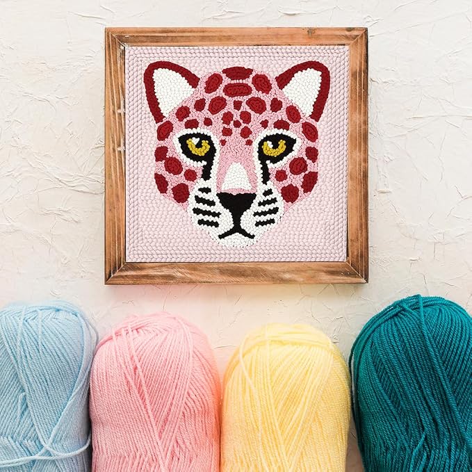 Doodlream Pink Leopard DIY Punch Needle Embroidery Kit - Image 6