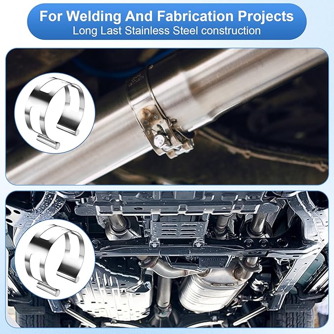 2.5 Inch Stainless Steel Exhaust Clamp, Universal for Welding and Exhaust Pipe Repair (2.5 inches)
