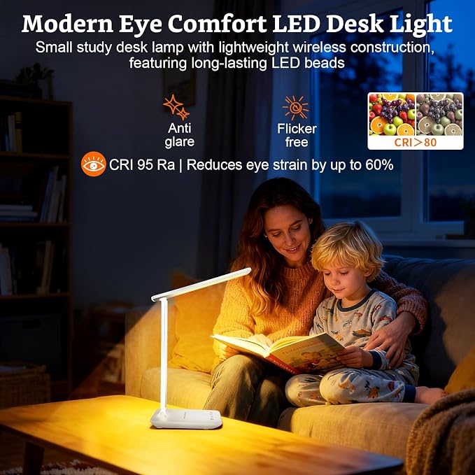 LED Portable Bright Rechargeable Desk Lamp, 4000mah Dimmable Touch Battery - Image 4