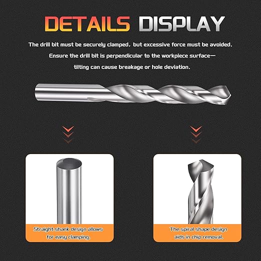 Drill Bit, 13mm Cutting Diameter, 4241 HSS 118° Cutting Angle Uncoated Bright Versatile Jobber Bits - (Applications: for Drilling Plastic Wood Soft Metal), 1-Pieces