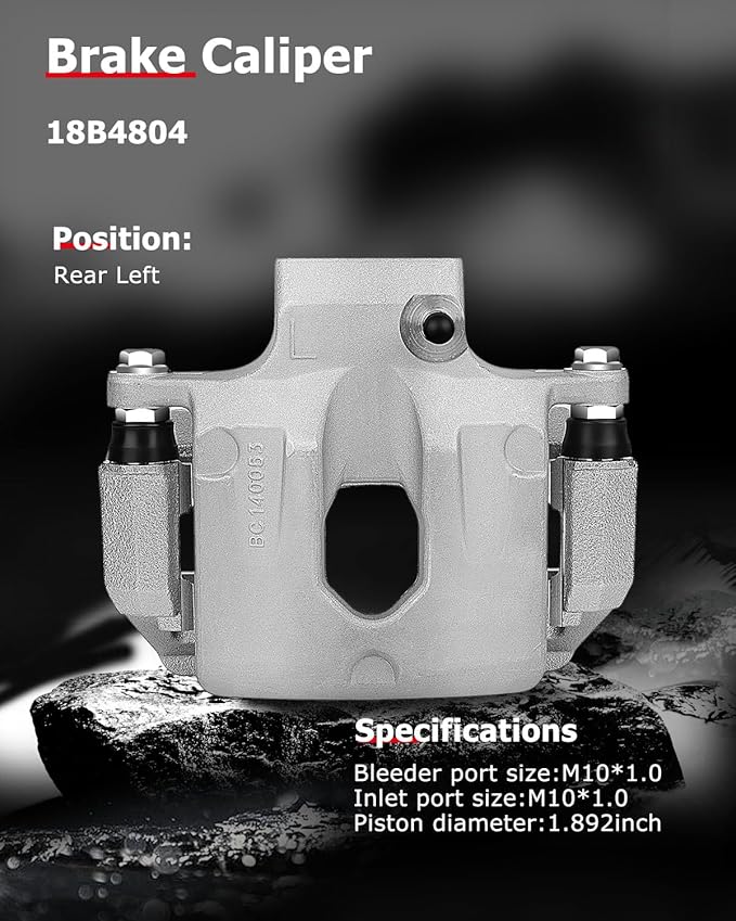 cciyu Rear Left Brake Caliper Assembly w/Bracket 18B4804 For Buick 2004-2007,For Chevy 2002-2009,For GMC 2002-2009,For Isuzu 2003-2008,For Oldsmobile 2002-2004,For Saab 2005-2009