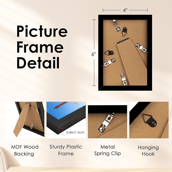 FIXSMITH 4x6 Picture Frame, 2 Pack - Image 4
