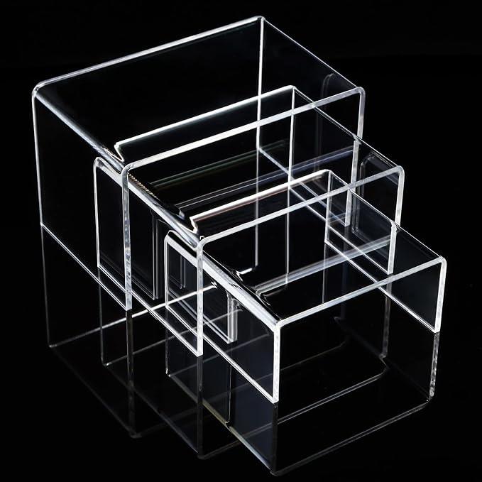 Chuangdi 2 Sets Acrylic Display Risers, Product Stand, Jewelry Display Riser - Image 7