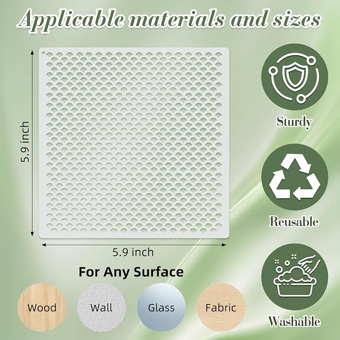 Texture Stencils for Crafts Reusable 9Pcs Stencils | DIY Art Painting Stencil - Image 4