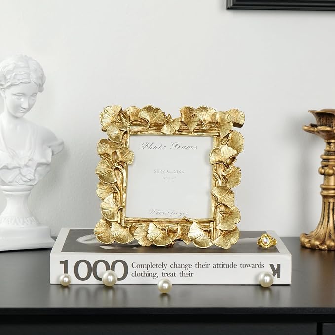 Cuspin Small Picture Frames 4x4 Square Frame, Ornate Gold Vintage Picture Frame - Image 7