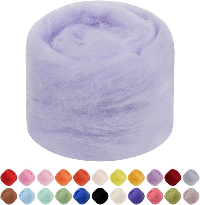JeogYong Needle Felting Wool, 1.76oz Wool Roving Chunky Wool Yarn, by JeogYong