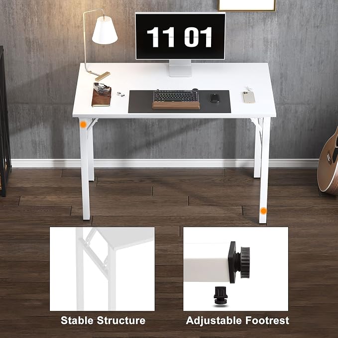 Need Small Folding Computer Desk, 39.4 Inch Writing Table, Sturdy Foldable Desk - Image 8