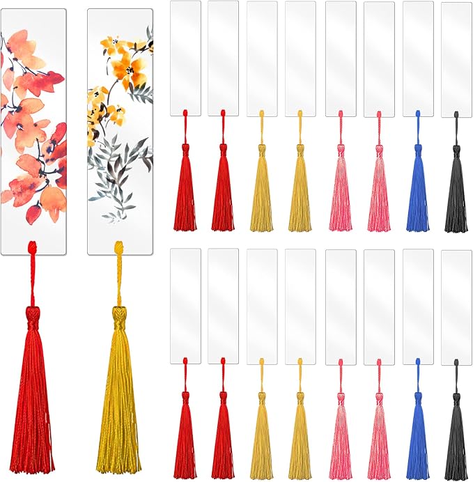 25 Pcs Acrylic Bookmark Blanks for Women by Prudiut