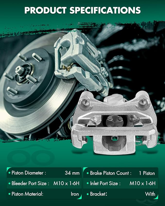 SCITOO 18B5002 18B5003 Disc Brake Calipers Assembly with Bracket Fit For Ford For Fusion,For Lincoln MKZ/Zephyr,For Mazda 6 2006-2013,For Mercury Milan 2006-2011,For Pontiac Vibe 2009-2010