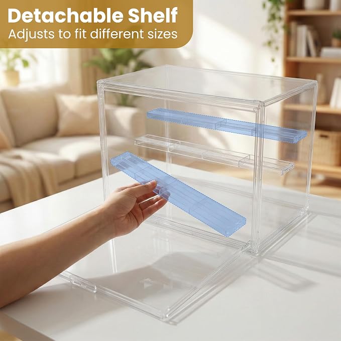 Acrylic Display Case for Collectibles, 4-Tier Large Stackable Clear Display Box - Image 4
