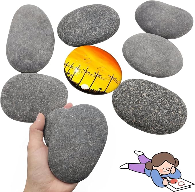 12PCS Large Painting Rocks, 3“-4” River Rocks - Image 3