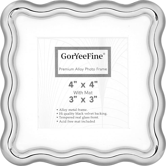 High-End Silver 4x4'' Square Zinc Alloy Picture Frames, by GorYeeFine