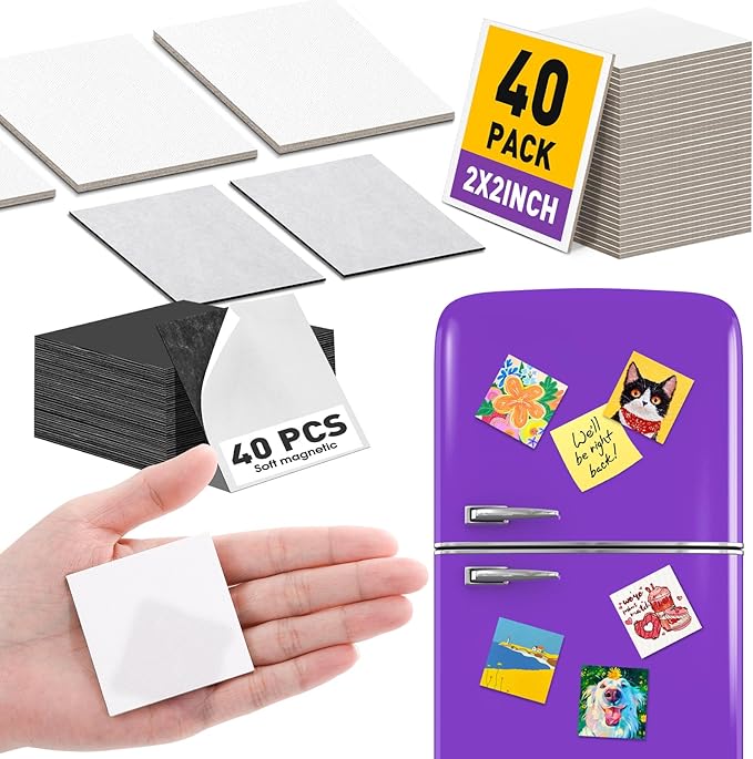 ESRICH 40 Pack 2x2IN Mini Magnetic Canvas Panels, Small Canvases by ESRICH