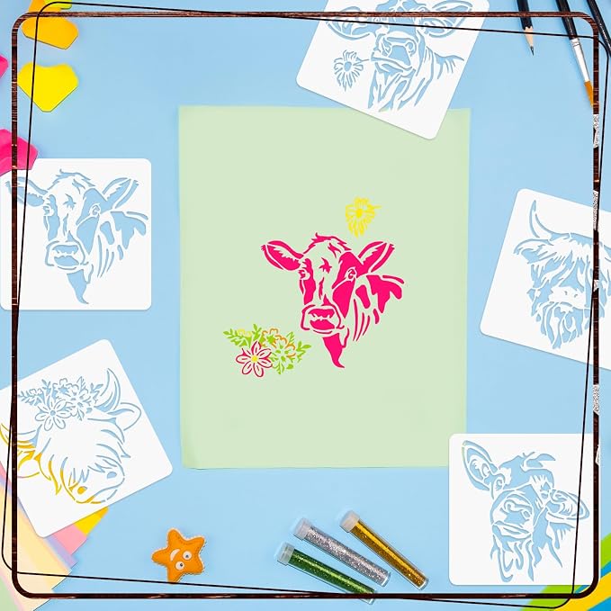 Junkin 20 Pcs Stencil for Painting Stencil Reusable DIY Drawing Template - Image 5