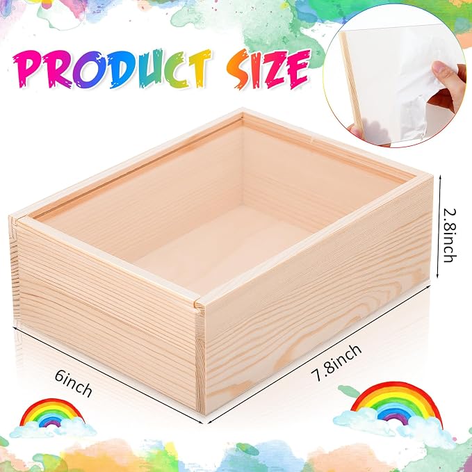 Thyle 12 Pcs Unfinished Wood Display Boxes - Image 2
