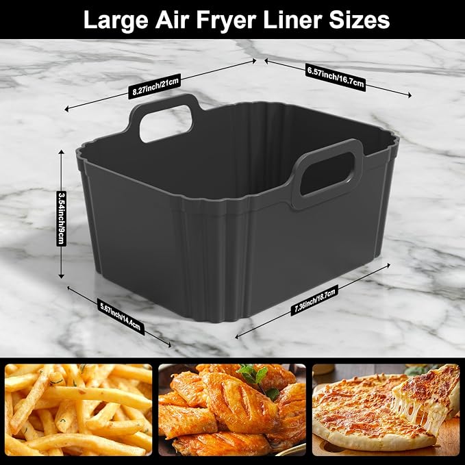 10QT Large Thickened Silicone Air Fryer Liners 2 Pack - Image 3