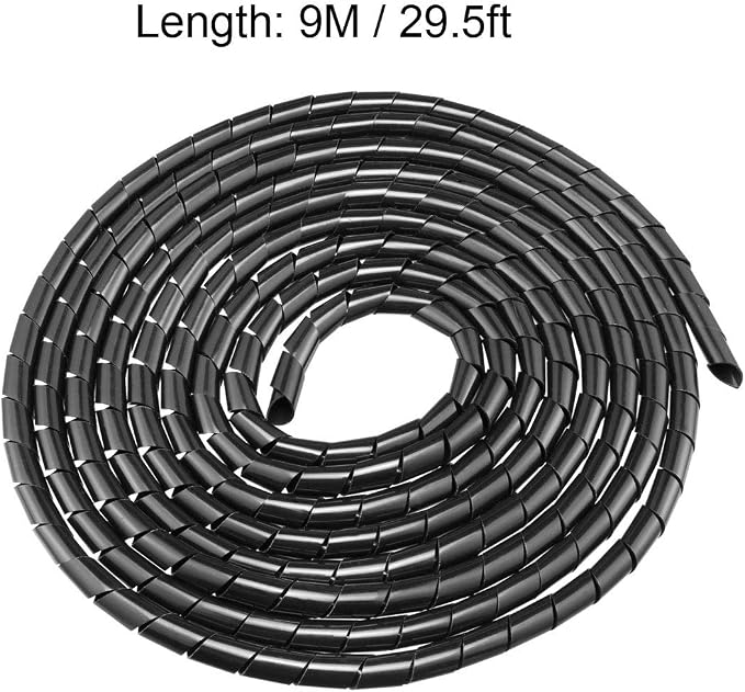 uxcell 10mm Flexible Spiral Cable Wrap Wire Cord Wraps Computer Manage Cord 9M - Image 4
