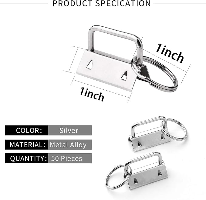 HRLORKC 50 Sets Key Fob Hardware Key Fob Keychain Wristlet - Image 2