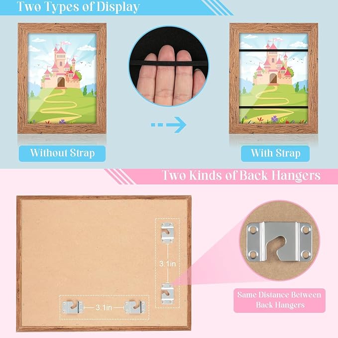 GULETHUN Kids Art Frames, 9x12 Front Opening Kids Artwork Frames Changeable - Image 2