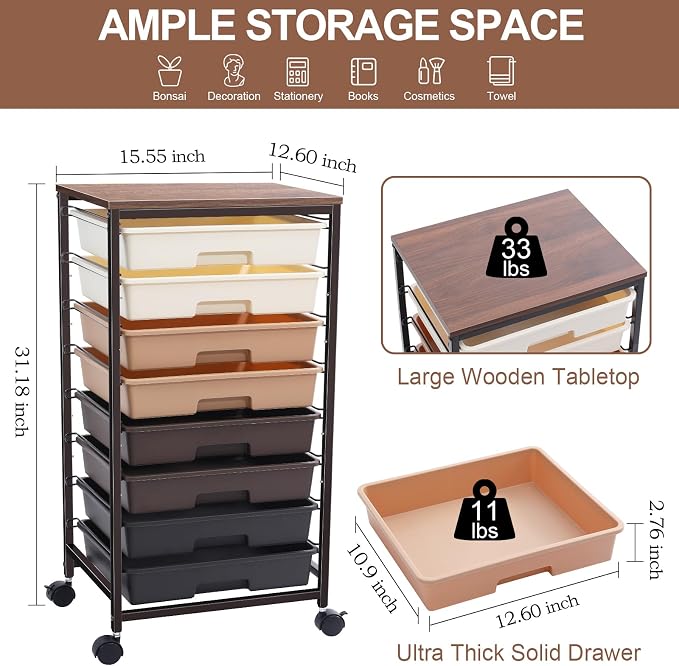 SYKIARIOL Rolling Storage Cart - Image 2