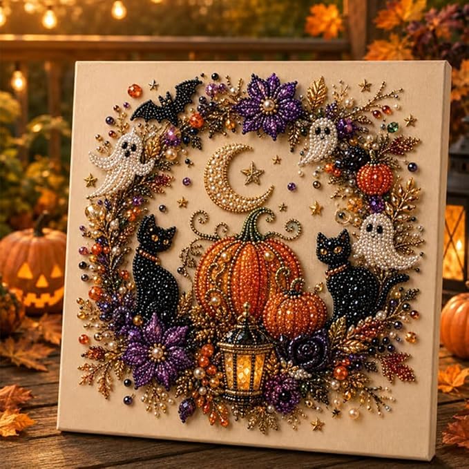 POETRYDRAW Halloween Decor Witch Moon Pearl Art Kit - Image 9