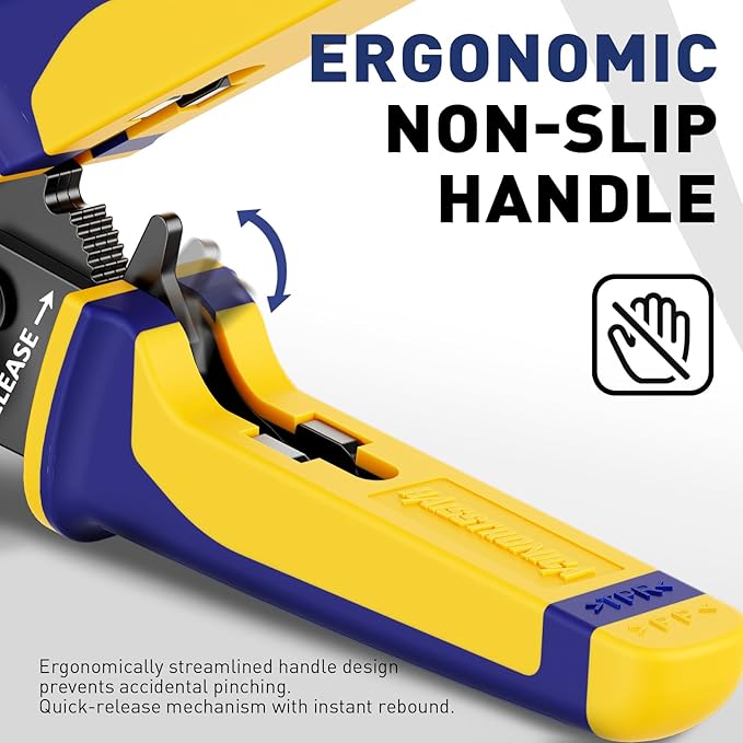 haisstronica Quick Change Jaws Crimping Tool for Open Barrel Terminals AWG 20-10 Ratcheting Wire Crimper & Terminals - H6