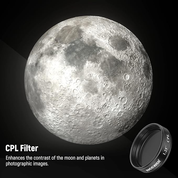 Neewer 1.25 inches Telescope Moon Filter, CPL Filter, 5 Color Filters Set - Image 3