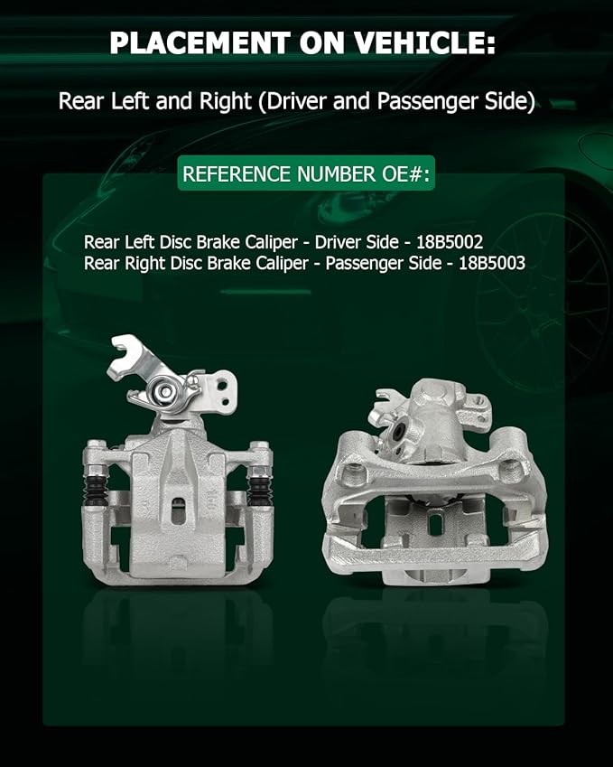 SCITOO Rear Brake Calipers With Bracket 18B5002 18B5003 Fit For Ford For Fusion 06-12 For Lincoln MKZ 07-12 For Lincoln Zephyr 06 For Mazda 6 06-13 For Mercury Milan 06-11 For Pontiac Vibe 09-10