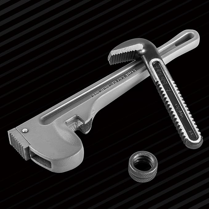 deli 3-Piece Heavy Duty Aluminum Pipe Wrench Set, 10" 14" 18" Adjustable Pipe Wrench Set with Tool Bag, Professional Plumbing wrench Set, for Pipe, Home, Vehicle repair