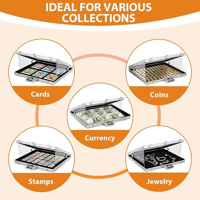 34"x22" Card Show Display Case, Portable Aluminum Trading Card Display Case - Image 7