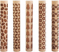 5 PCS Wooden Clay Texture Rollers Set, 100mm Pottery Pattern Rolling Pins by Unknown