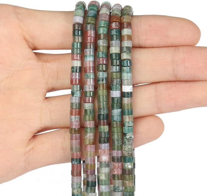 150Pcs 4×2mm Natural Indian Agate Spacer Stone Beads - Image 3