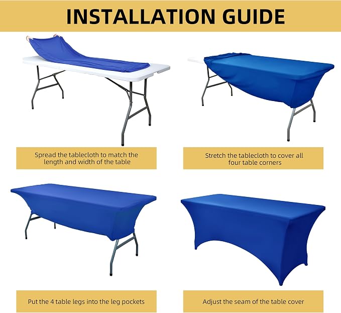 2-Pack 6ft Spandex Table Covers - Image 5