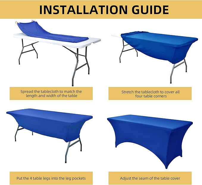 2-Pack 4ft Spandex Table Covers - Image 5